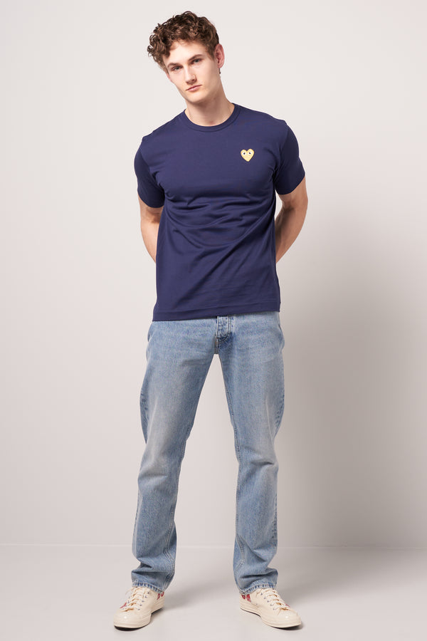 Gold Heart T-shirt Navy
