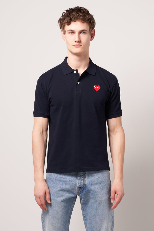 Red Heart Polo Shirt Navy
