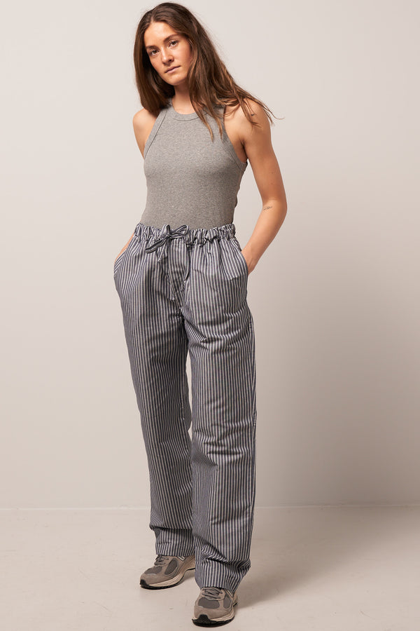 Curved Rib Tank Grey Melange