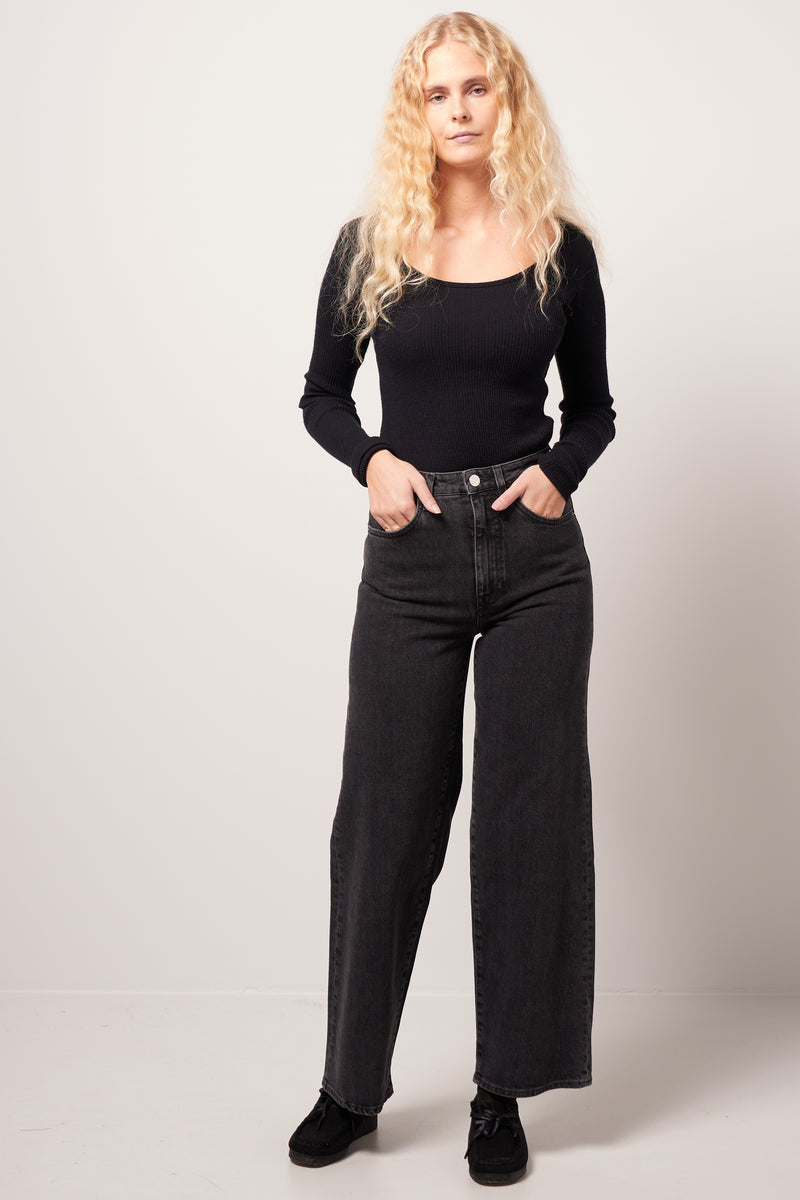 Flare Fit Denim Grey Wash