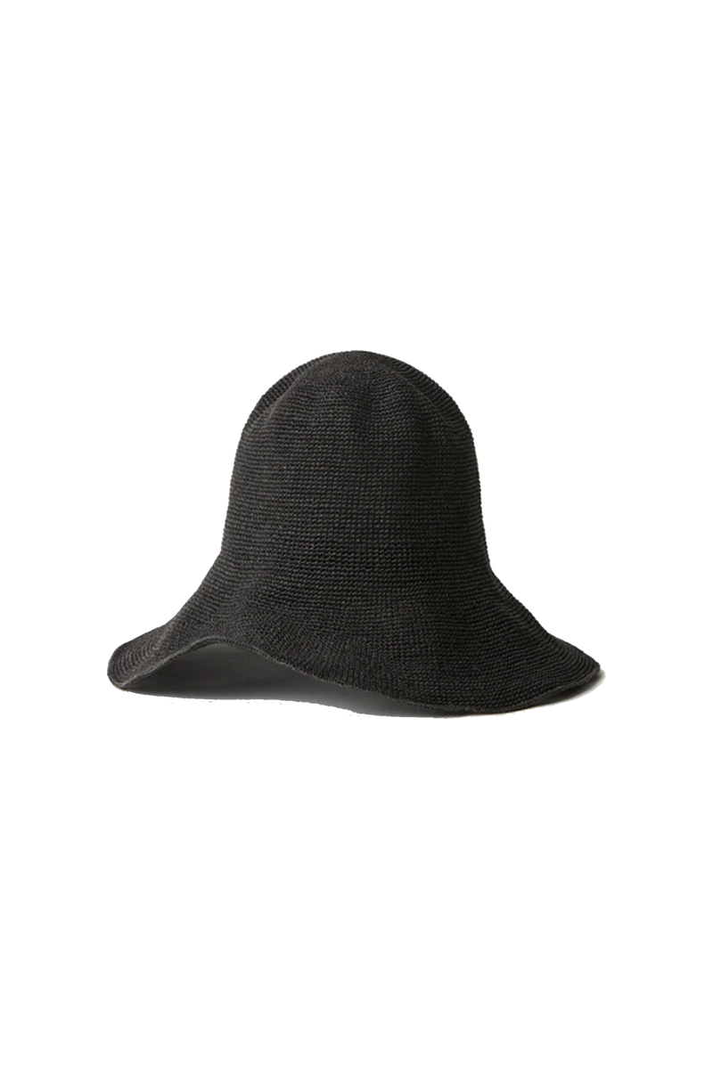 Paper Straw Hat Black