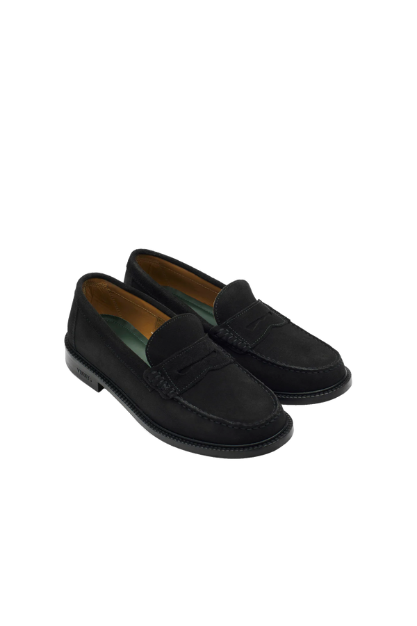 Yardee Moccasin Loafer Black Suede