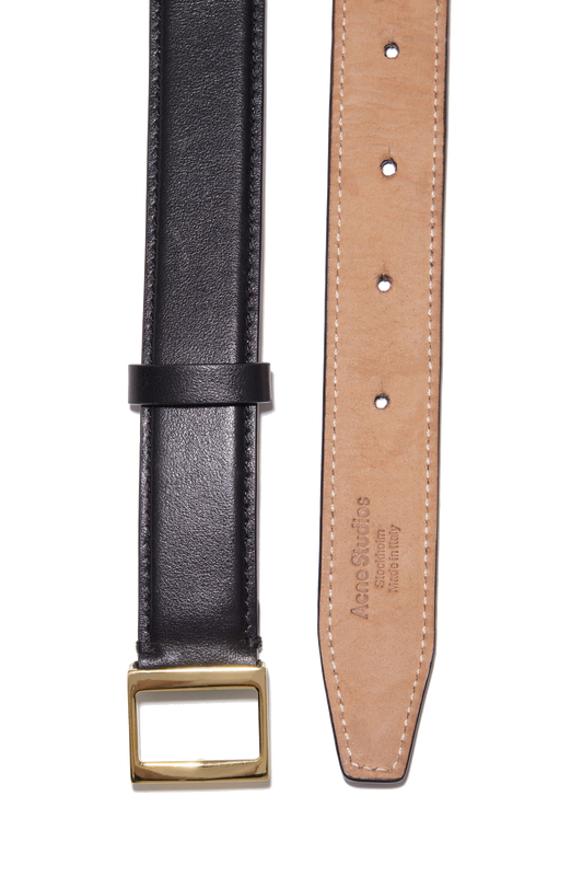 Leather Buckle Belt Black/Gold