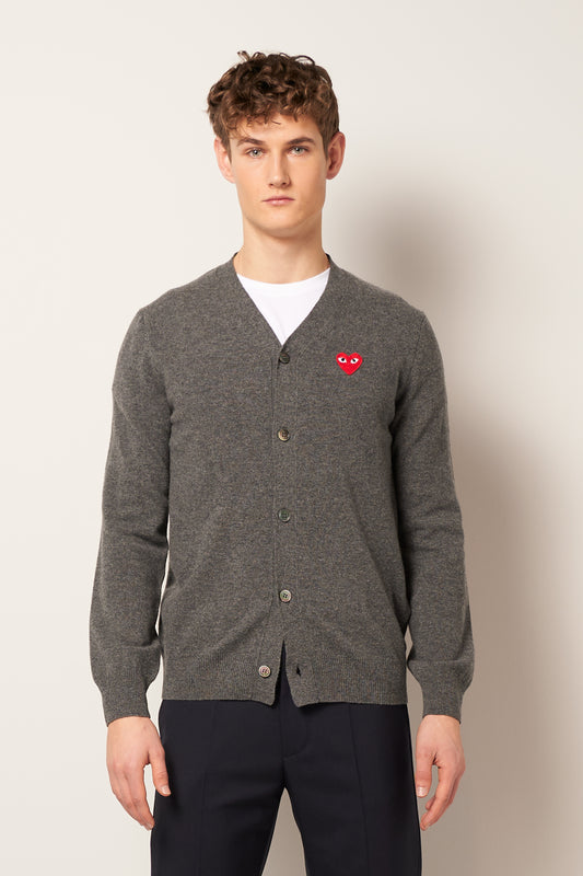 Red Heart Cardigan Grey